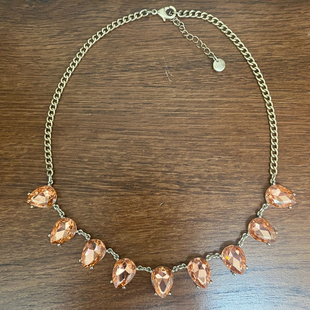 Peach Rhinestone Necklace